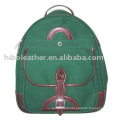 Canvas and genuine leather backpack China wholesales